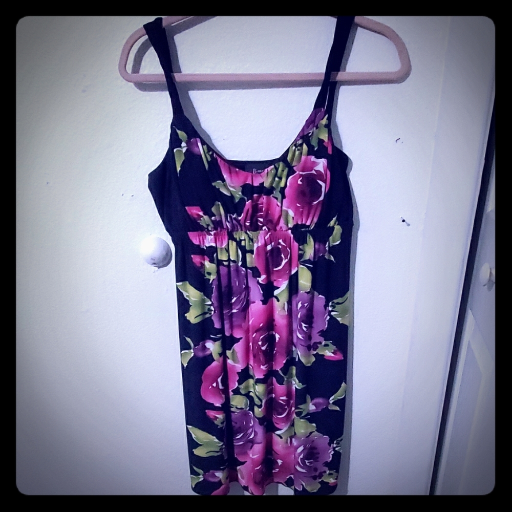 BLACK Mini Floral Dress